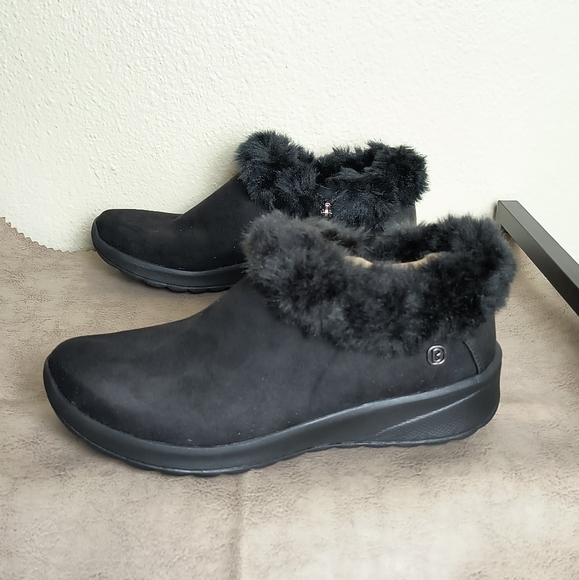 Bzees Black Winter Boots with Plush Fur Trim and Comfortable Sole Size 6M Casual - Picture 1 of 8